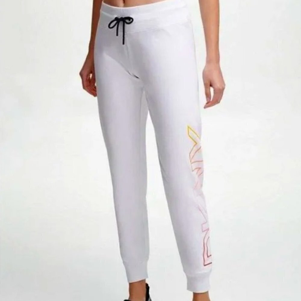 DKNY Sport Women's Ribbed Cuff Ombre Logo Cropped Jogger - S